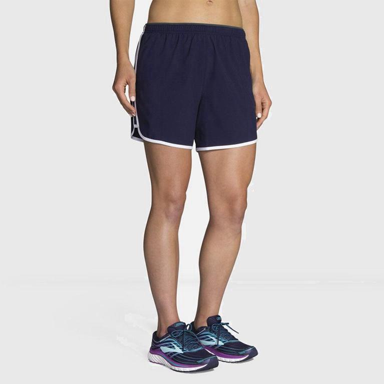 Brooks Go-To 5 Womens Running Shorts - Blue - Philippines (598732BPV)